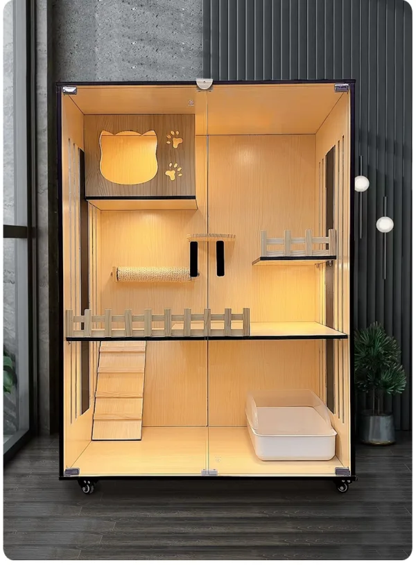 Multi Functional Solid Wood Cat Cage