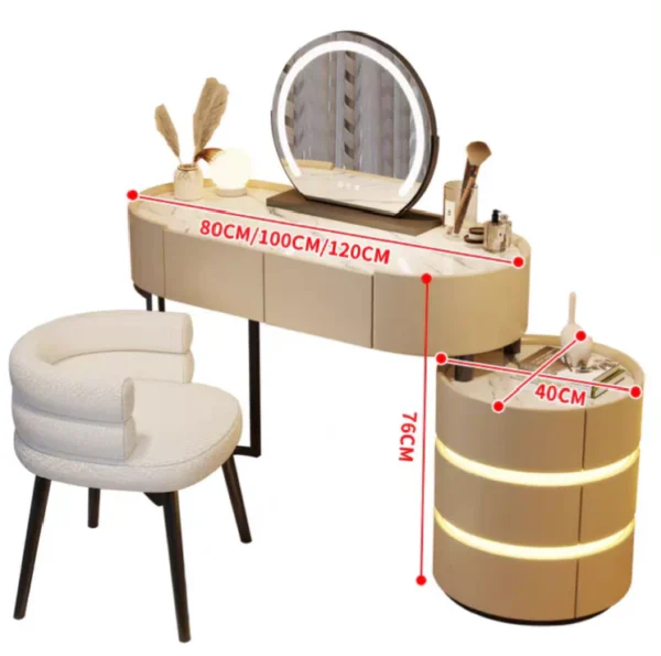 Lumina Luxe Dressing Table with LED Mirror & Drawers