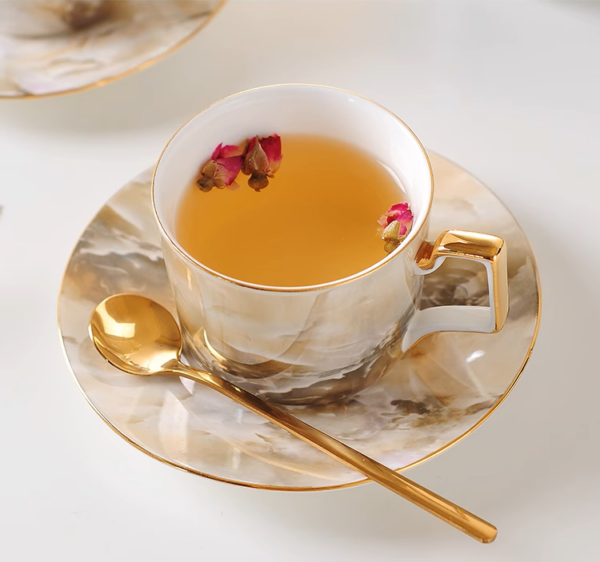 Marble Elegance Tea Set