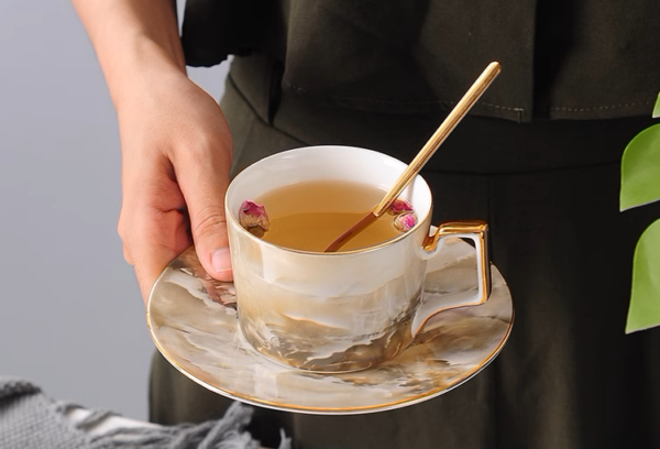 Marble Elegance Tea Set
