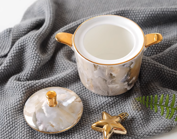 Marble Elegance Tea Set