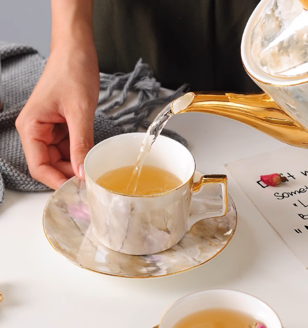 Marble Elegance Tea Set