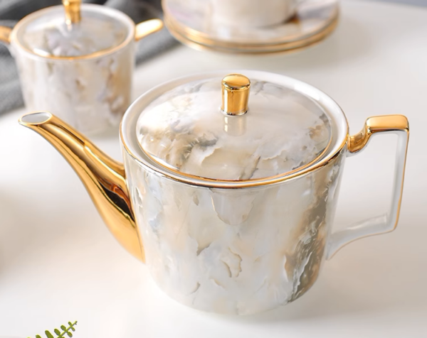 Marble Elegance Tea Set