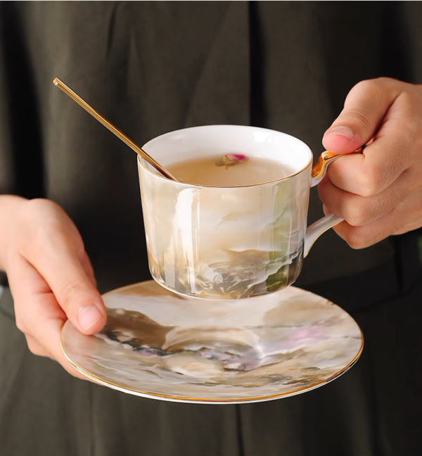 Marble Elegance Tea Set
