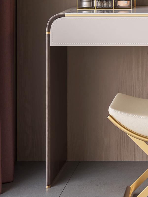 Eleganza Stone & Leather Vanity Ensemble