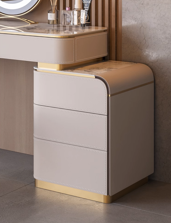 Eleganza Stone & Leather Vanity Ensemble