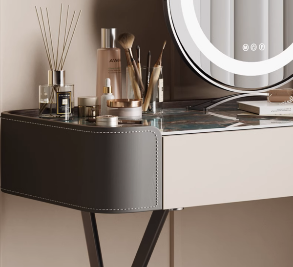 Eleganza Stone & Leather Vanity Ensemble