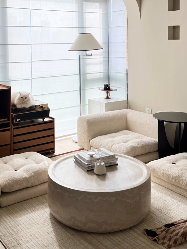 Alabaster Aura Oval Coffee Table
