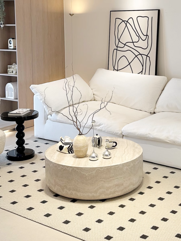Alabaster Aura Oval Coffee Table