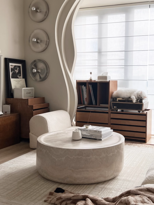 Alabaster Aura Oval Coffee Table