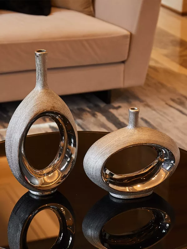 Silver Orbit Vase Collection