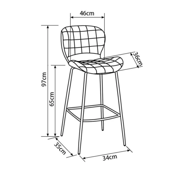 Azure Elegance Bar Chair