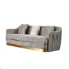 Velvet Luxe Gold Trim Sofa