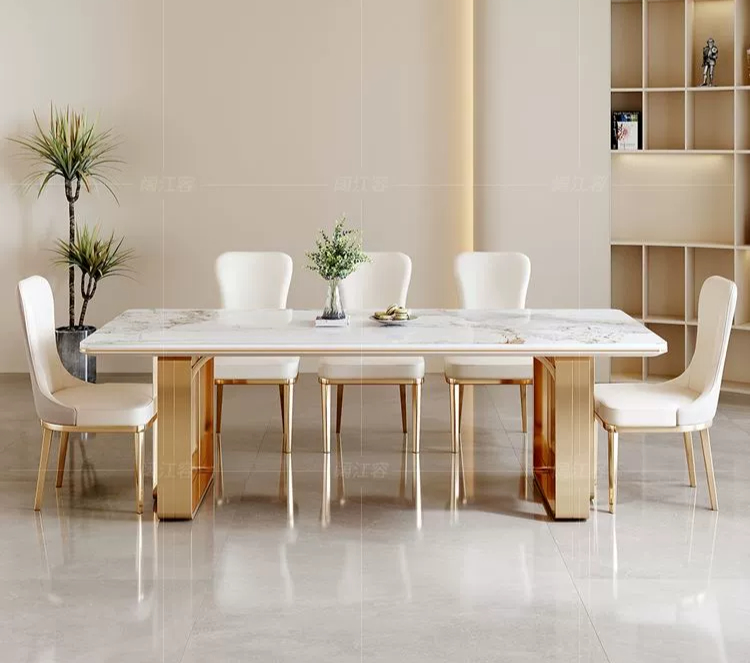 The Luxe Marble Dining Table Set