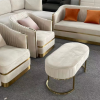 Velvet Luxe Gold Trim Sofa