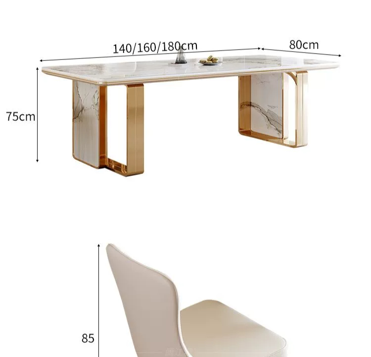 The Luxe Marble Dining Table Set