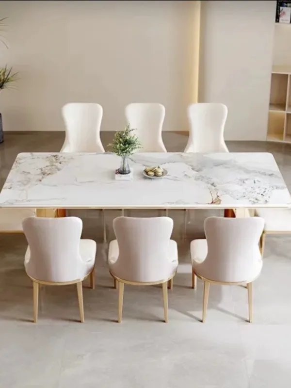 The Luxe Marble Dining Table Set