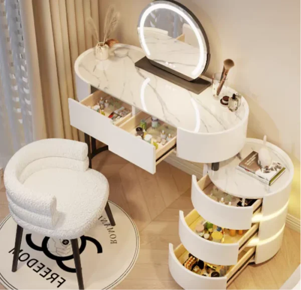 Lumina Luxe Dressing Table with LED Mirror & Drawers