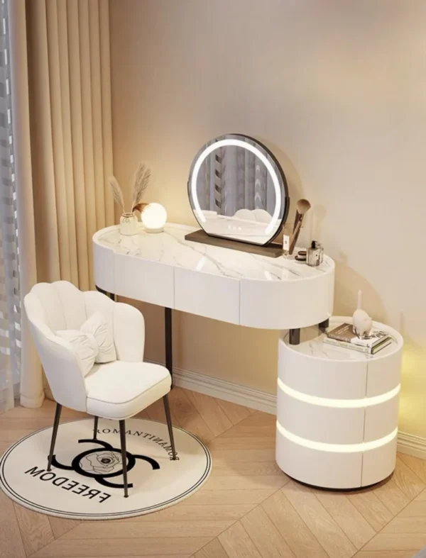 Lumina Luxe Dressing Table with LED Mirror & Drawers
