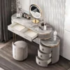 Luxuria Stone & Leather Vanity Ensemble - Elegant Dressing Table Set