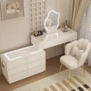 GlowCloud Solid Wood Dressing Table