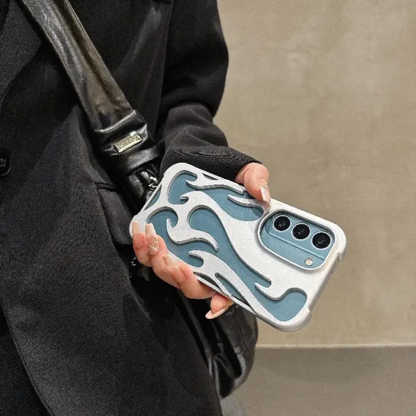 Black Flame Shell Samsung Cases