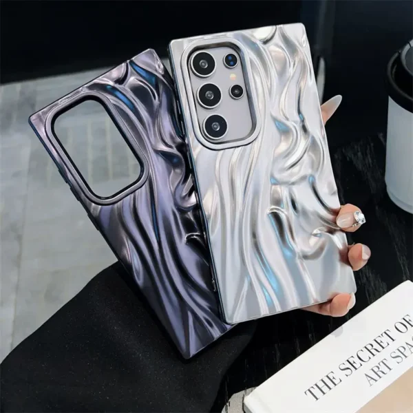 Frosted Electroplated Wrinkle Pattern Samsung Cases