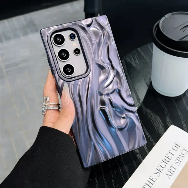Frosted Electroplated Wrinkle Pattern Samsung Cases
