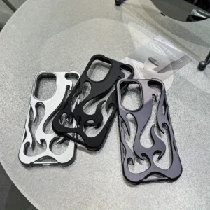 Black Flame Shell Samsung Cases