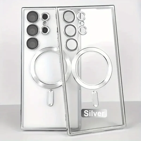 Transparent Magnetic Wireless Charging Electroplated Shockproof Samsung Cases