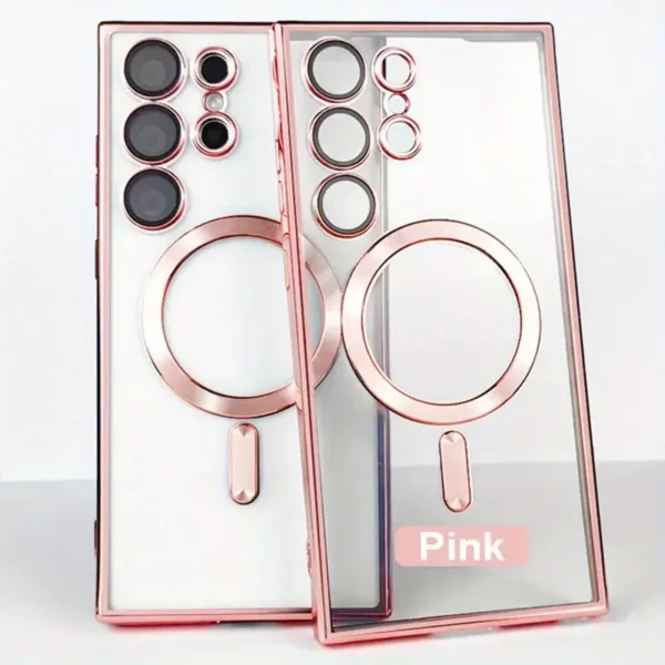 Transparent Magnetic Wireless Charging Electroplated Shockproof Samsung Cases