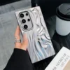 Frosted Electroplated Wrinkle Pattern Samsung Cases