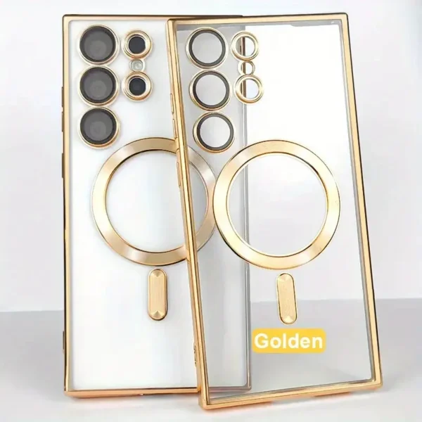 Transparent Magnetic Wireless Charging Electroplated Shockproof Samsung Cases