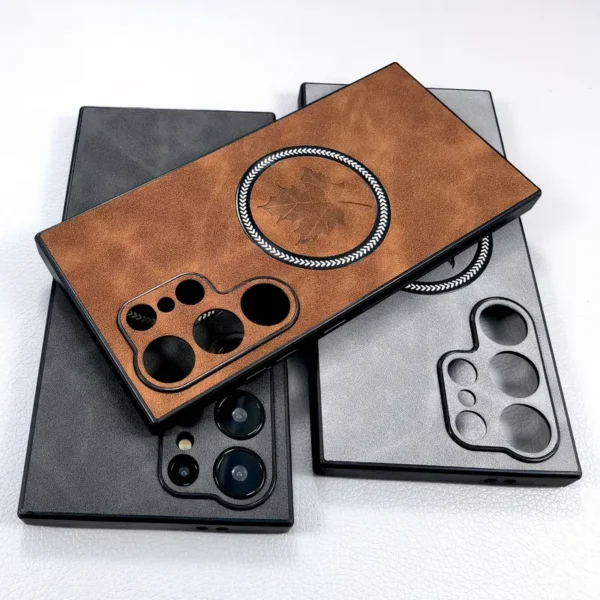Synthetic Sheepskin Faux Leather Samsung Cases