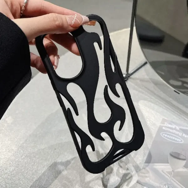 Black Flame Shell Samsung Cases