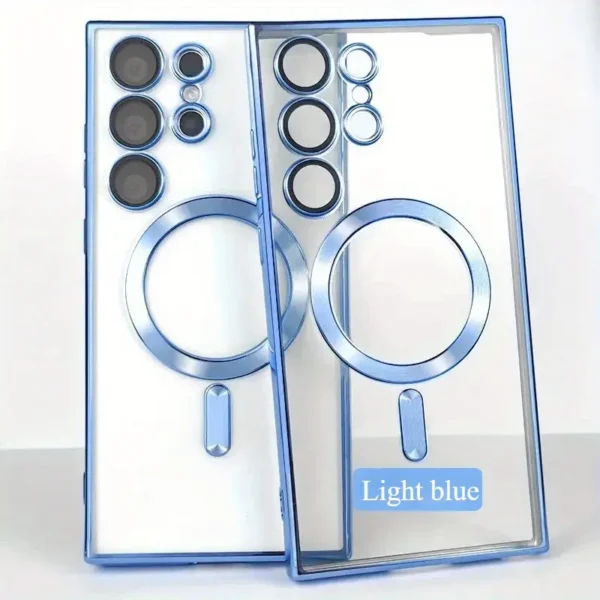 Transparent Magnetic Wireless Charging Electroplated Shockproof Samsung Cases
