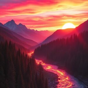 Crimson Valley Sunset
