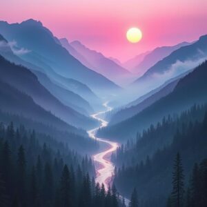 Mountain Valley Sunset