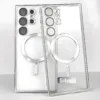 4022c046484e4bfc82e7b6c5c6e86931-goods Transparent Magnetic Wireless Charging Electroplated Shockproof Samsung Cases