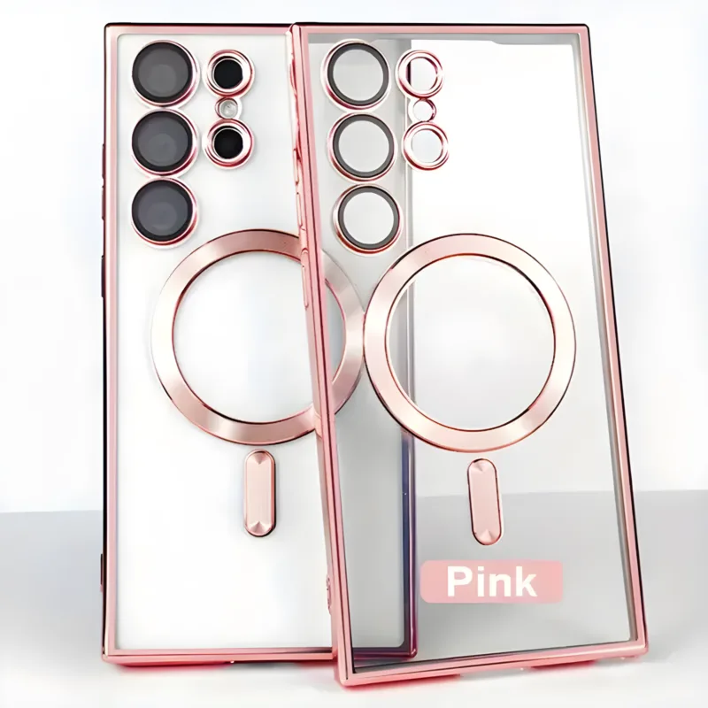 631c5ec3244a472984353d8d7874cbec-goods Transparent Magnetic Wireless Charging Electroplated Shockproof Samsung Cases