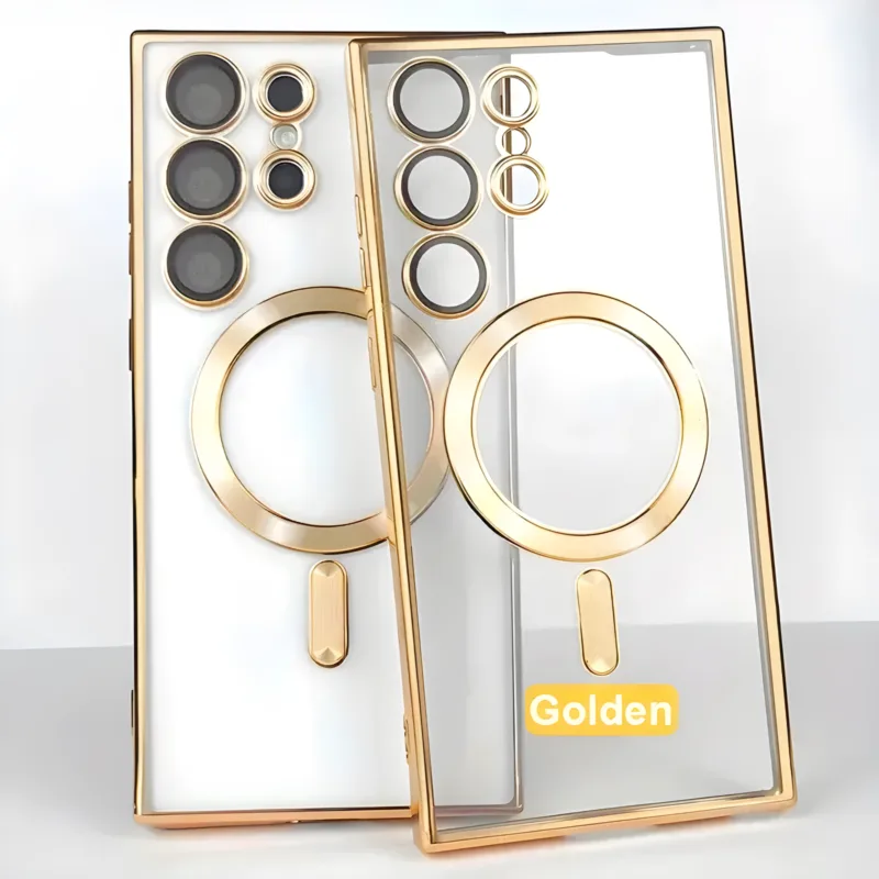 Transparent Magnetic Wireless Charging Electroplated Shockproof Samsung Cases
