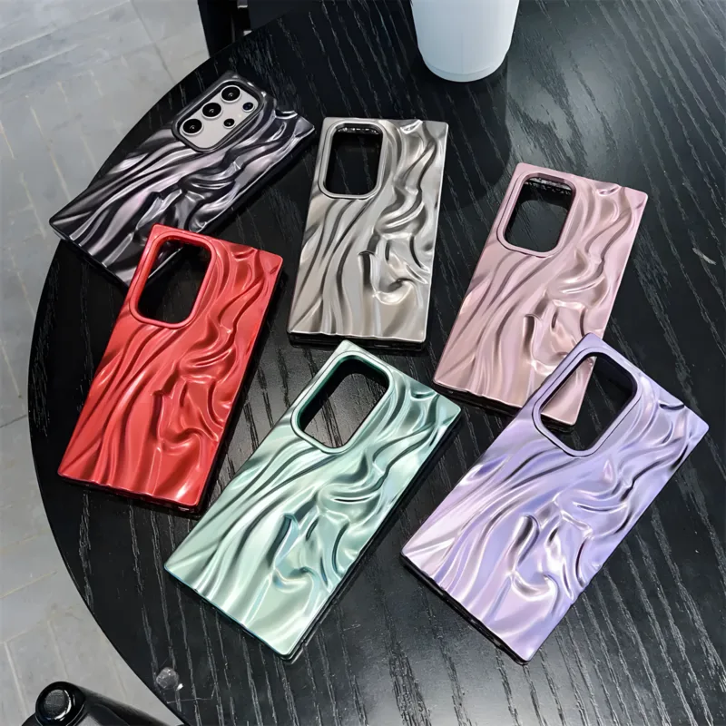 8103c37e98e6440f9732944c3e023556-goods Frosted Electroplated Wrinkle Pattern Samsung Cases
