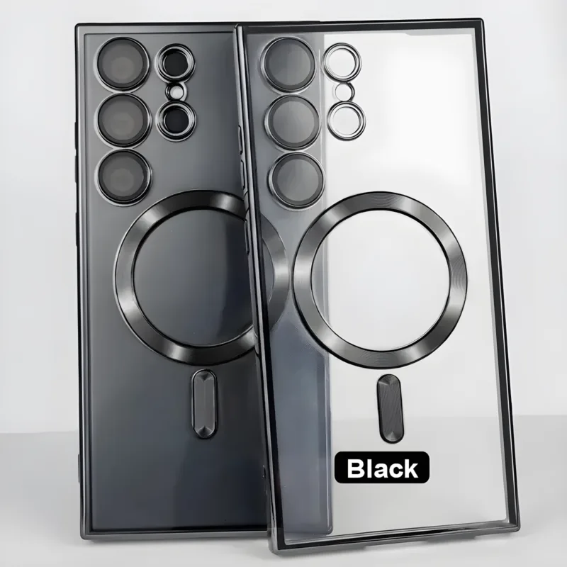 Transparent Magnetic Wireless Charging Electroplated Shockproof Samsung Cases