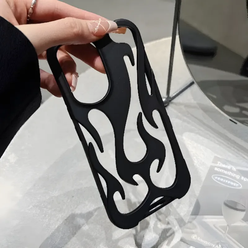 Black Flame Shell Samsung Cases