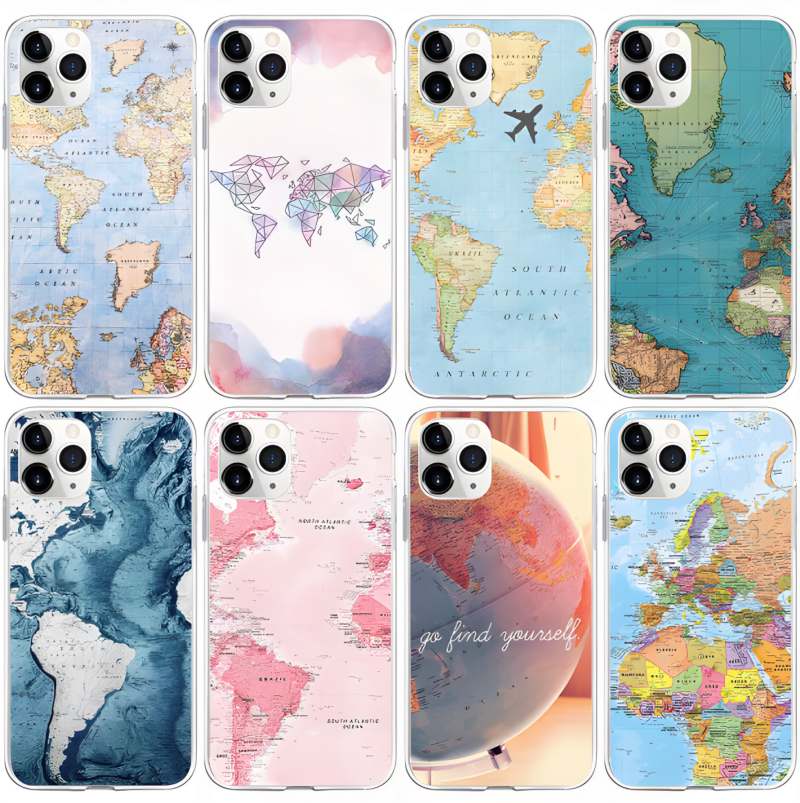 worldmain World Map iPhone Cases
