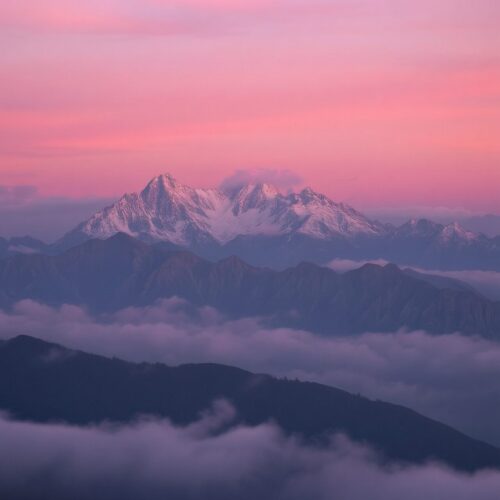 Mountain Rose Dusk Mountains