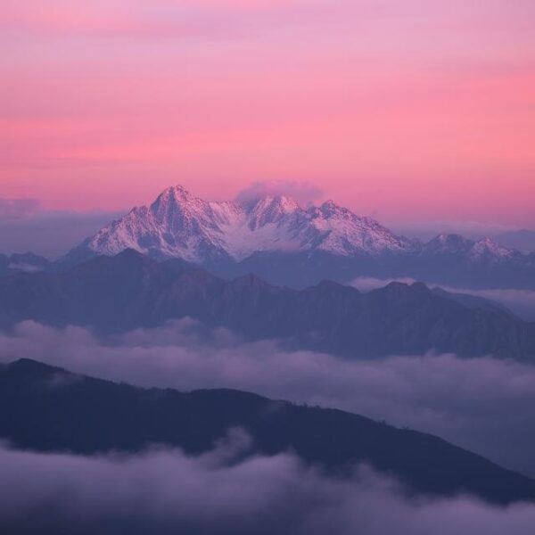 Mountain Rose Dusk Mountains