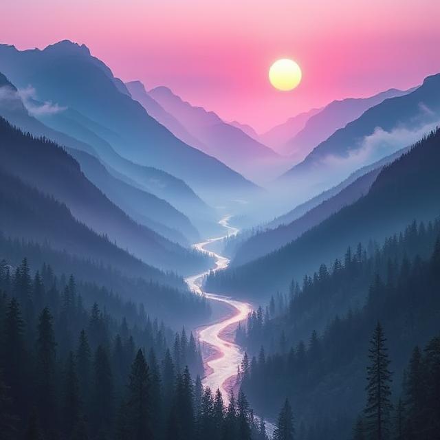Mountain Valley Sunset