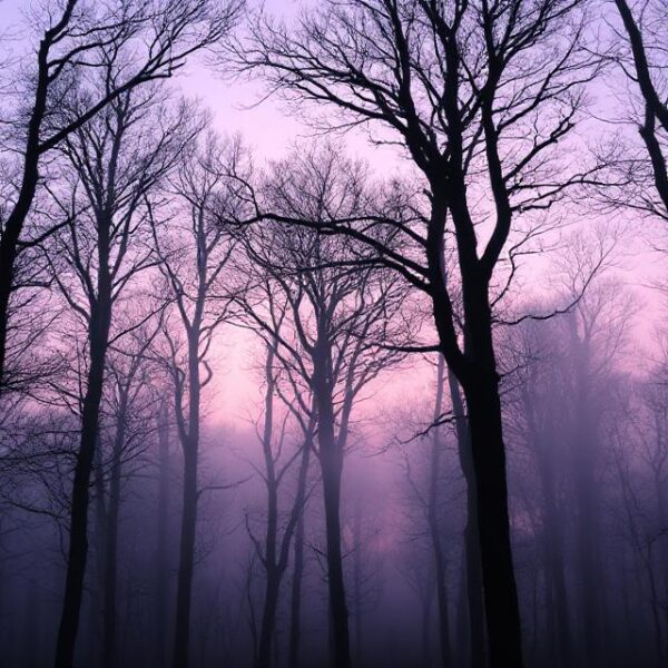 Trees Calm Twilight Forest