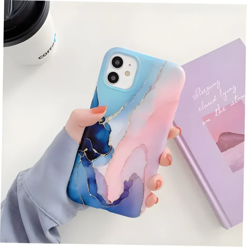 Marble Crack Matte iPhone Cases